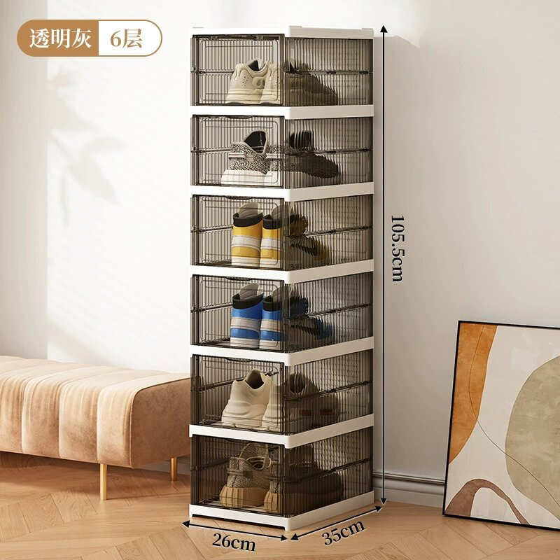 Free Installation Transparent Small Folding Shoe Storage Plastic Box