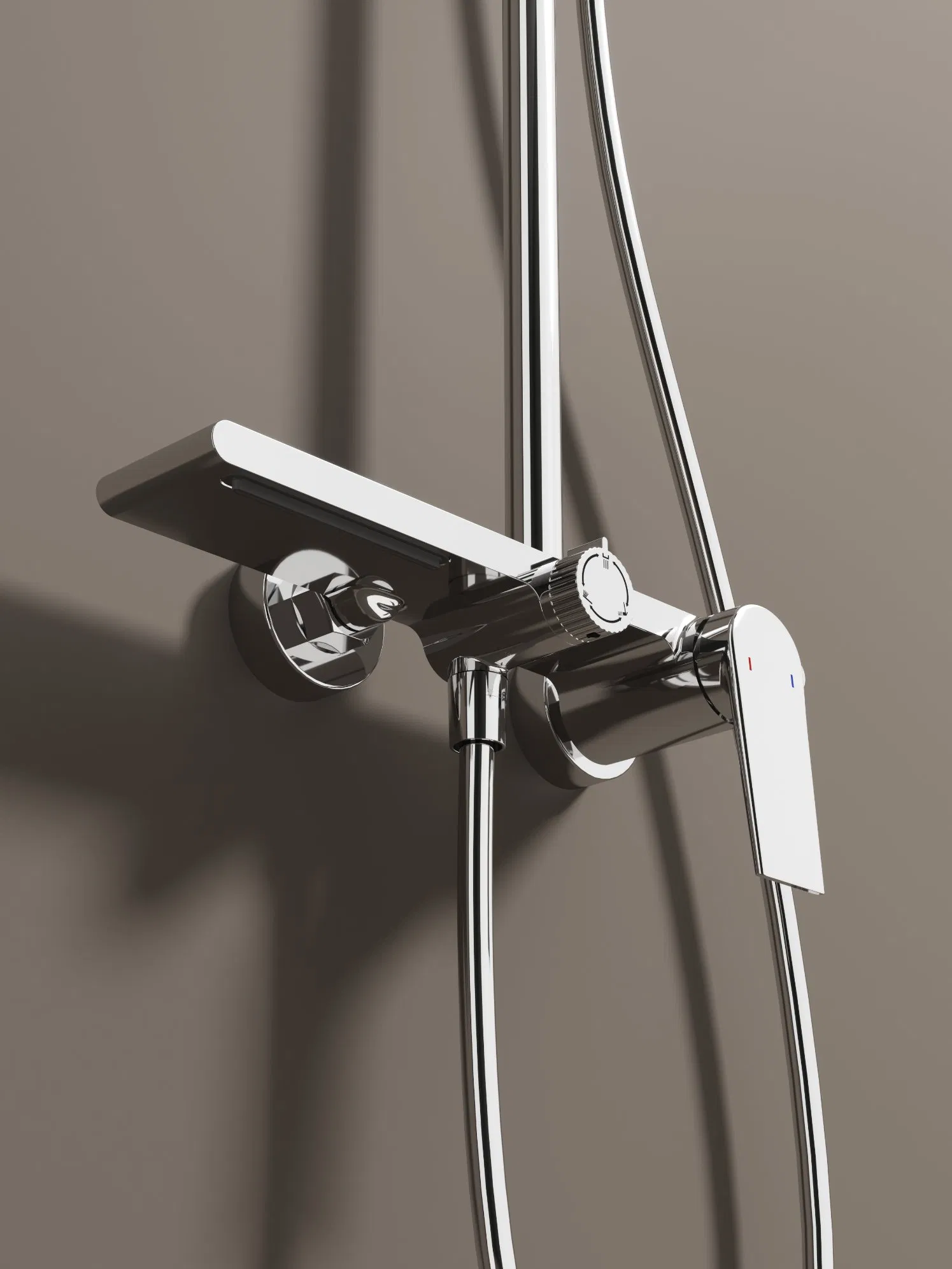 Luxurious Thermostatic Bathrooms with 3 Spray Settings Shower Head Water