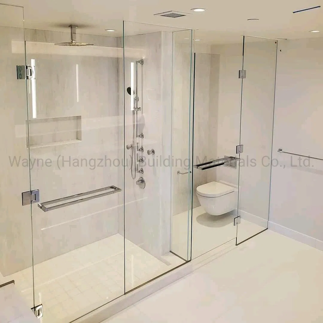 China Factory Price 10mm Clear Tempered Glass Shower Door with American Standard Certificate