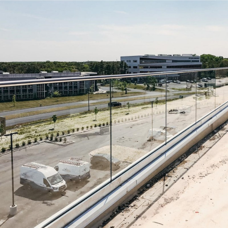 Frameless Aluminium U Channel Profile Balcony 12mm Tempered Glass Railing