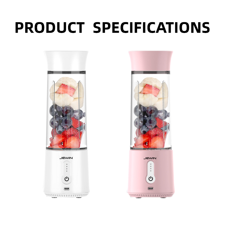 Jewin Type-C Portable Electric Juicer Cup 500ml Fruit Mixer with Indicate Light