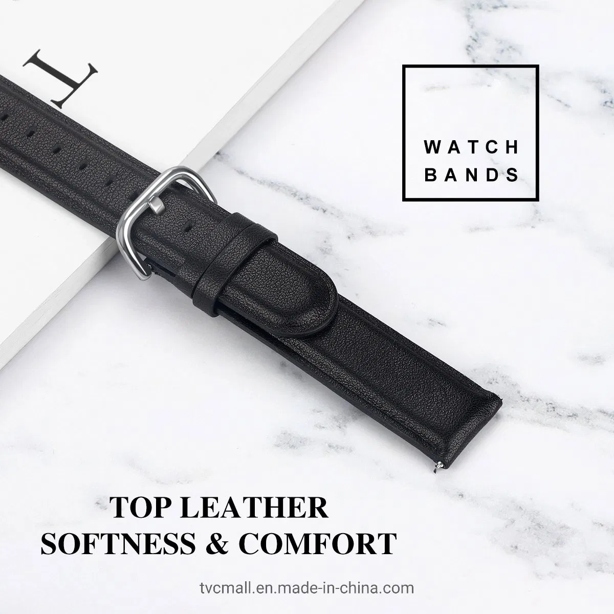 Кожаный ремешок для Samsung Galaxy Watch 42mm, черный