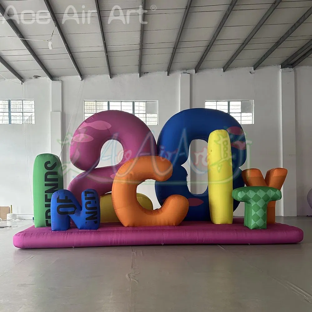 Giant Inflatable Figures Letters with LED Light Alphabet Logo Banner for Anniversary Event Advertise