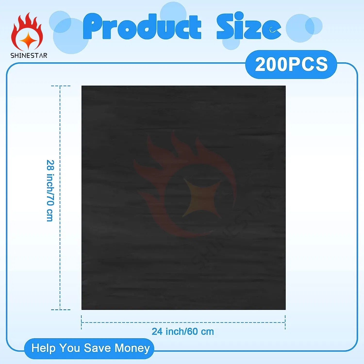 Black Opaque Plastic Cat Litter Trash Reinforcement Material Bag