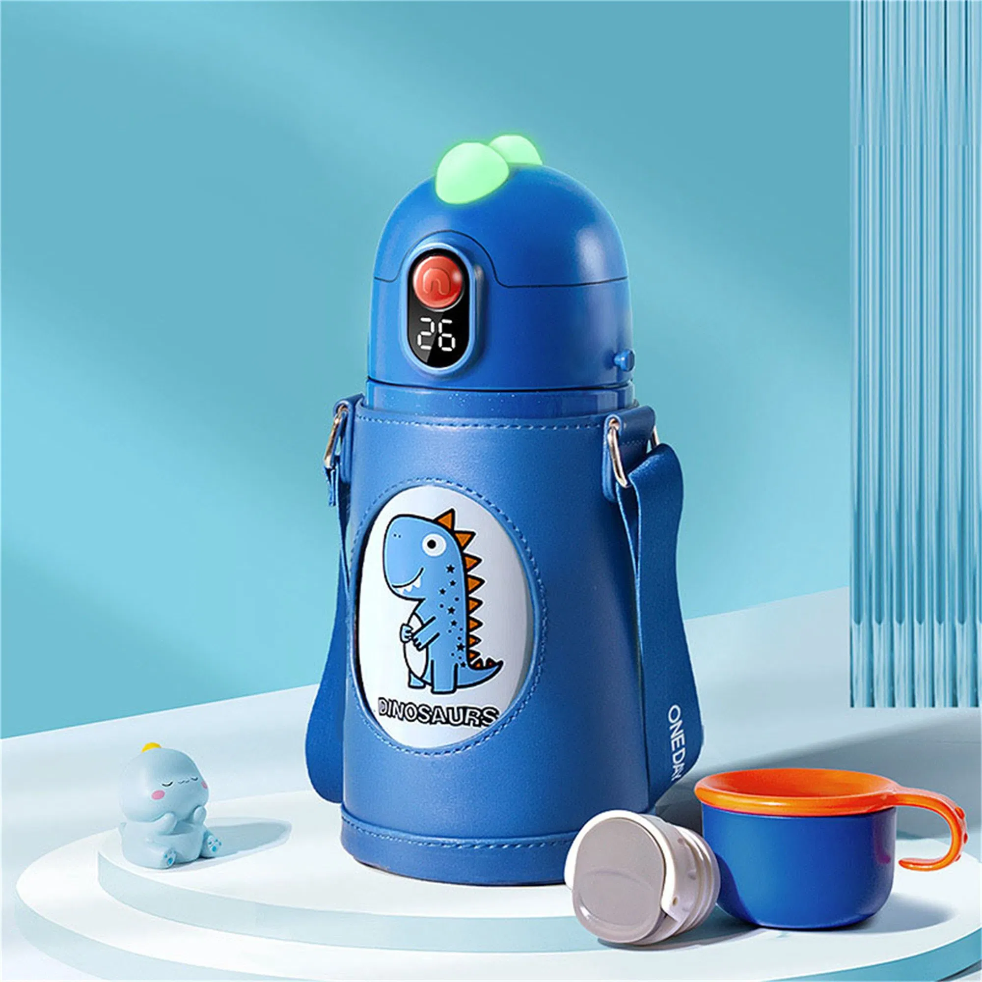 Light Temperature Display Drink Reminder Stainless Steel Smart Water Bottle