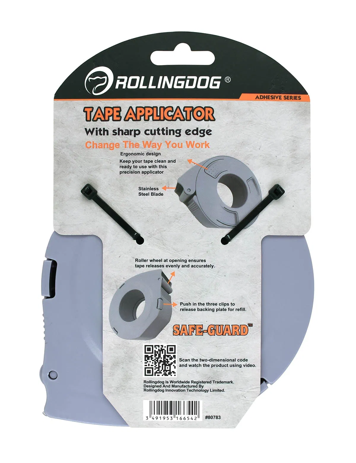 Rollingdog-PRO 80783 Tape Applicatorwith Sharp Cutting Edge