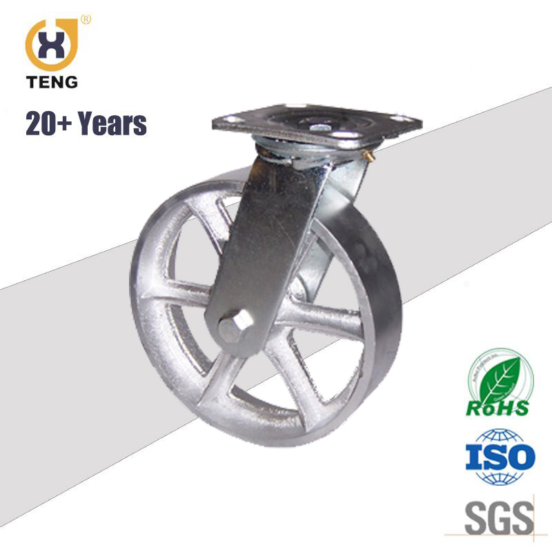 OEM China Factory Manufacturer Industrial Heavy Duty 8 Inch Swivel Top Plate PU Castor Trolley Wheel Caster