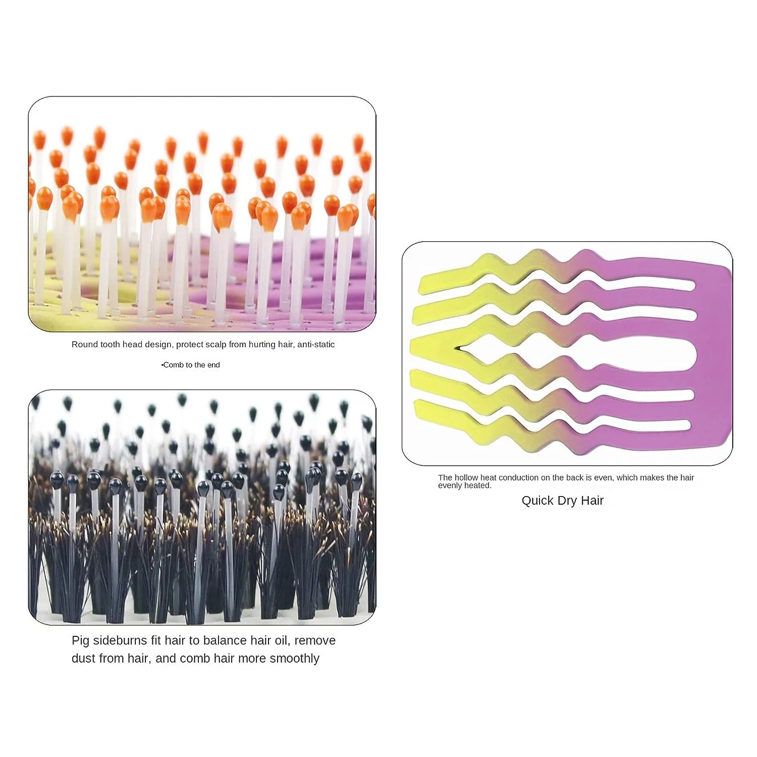 6 Claw Hair Brush Curved Bristles Massage Curly Hair Modeling Comb