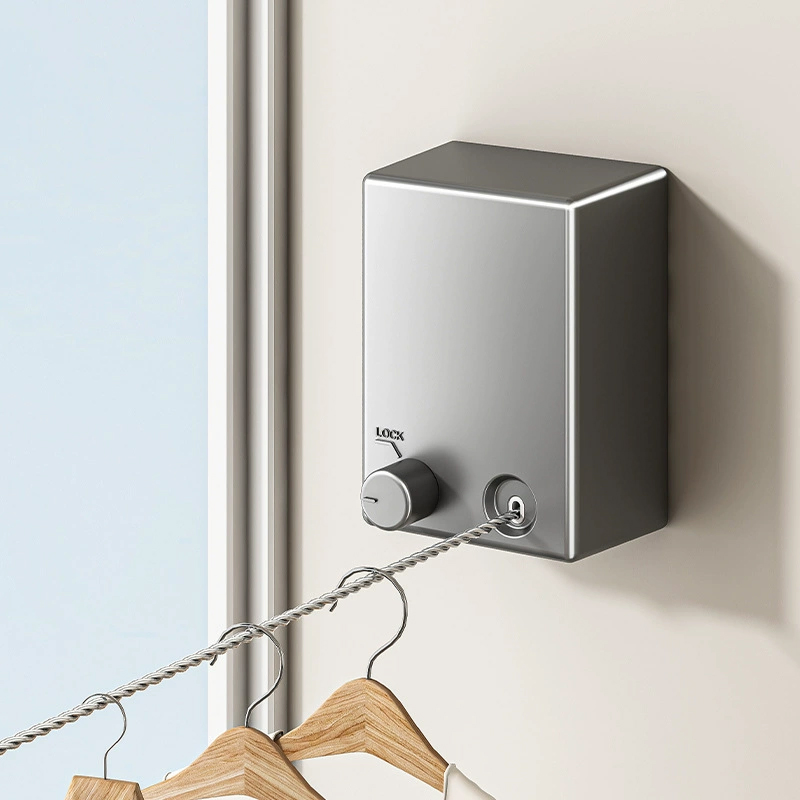 Sanipro Laundry Hanging Rope Wall Mounted Indoor Laundry Retractable ABS Plastic Washing Line Clothes Drying Rack Clothesline