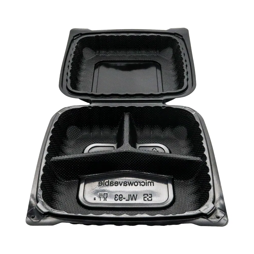 Durable PP Plastic Packaging Food Takeaway White 8X8 Clamshell Box