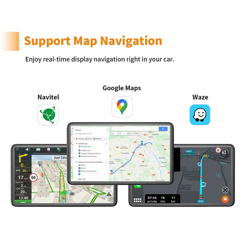 Автомобильный адаптер CarPlay и Android Auto 2-в-1: проводной в беспроводной, USB-A и Type-C