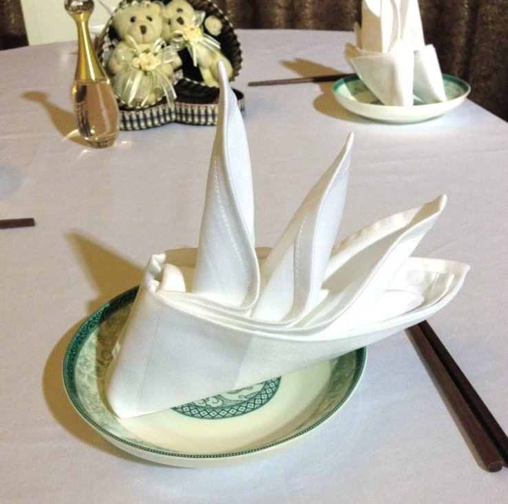 Custom Organic Cotton Satin Napkins for Restaurants and Hotels