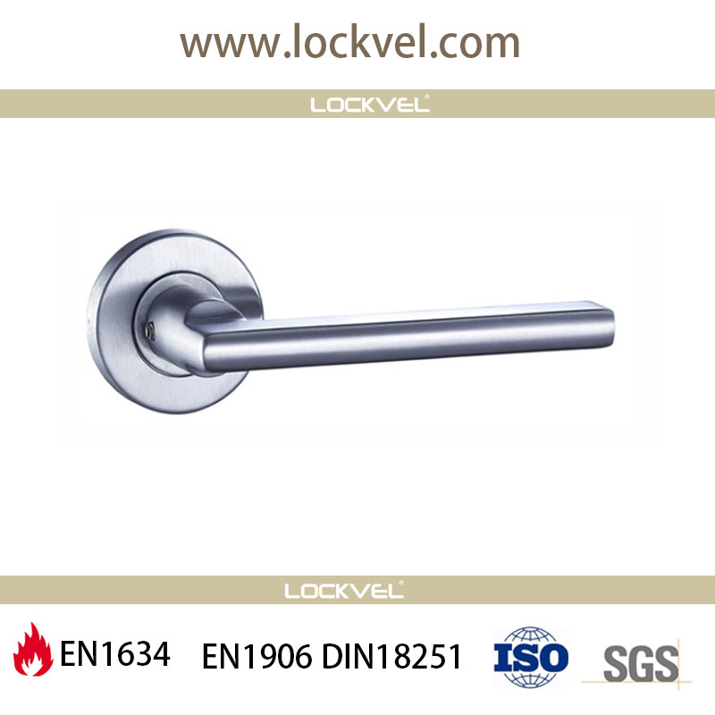 Brushed Door Lever Trim Handle Hardware/Casting Split Type Main Door Handles on Round Rose