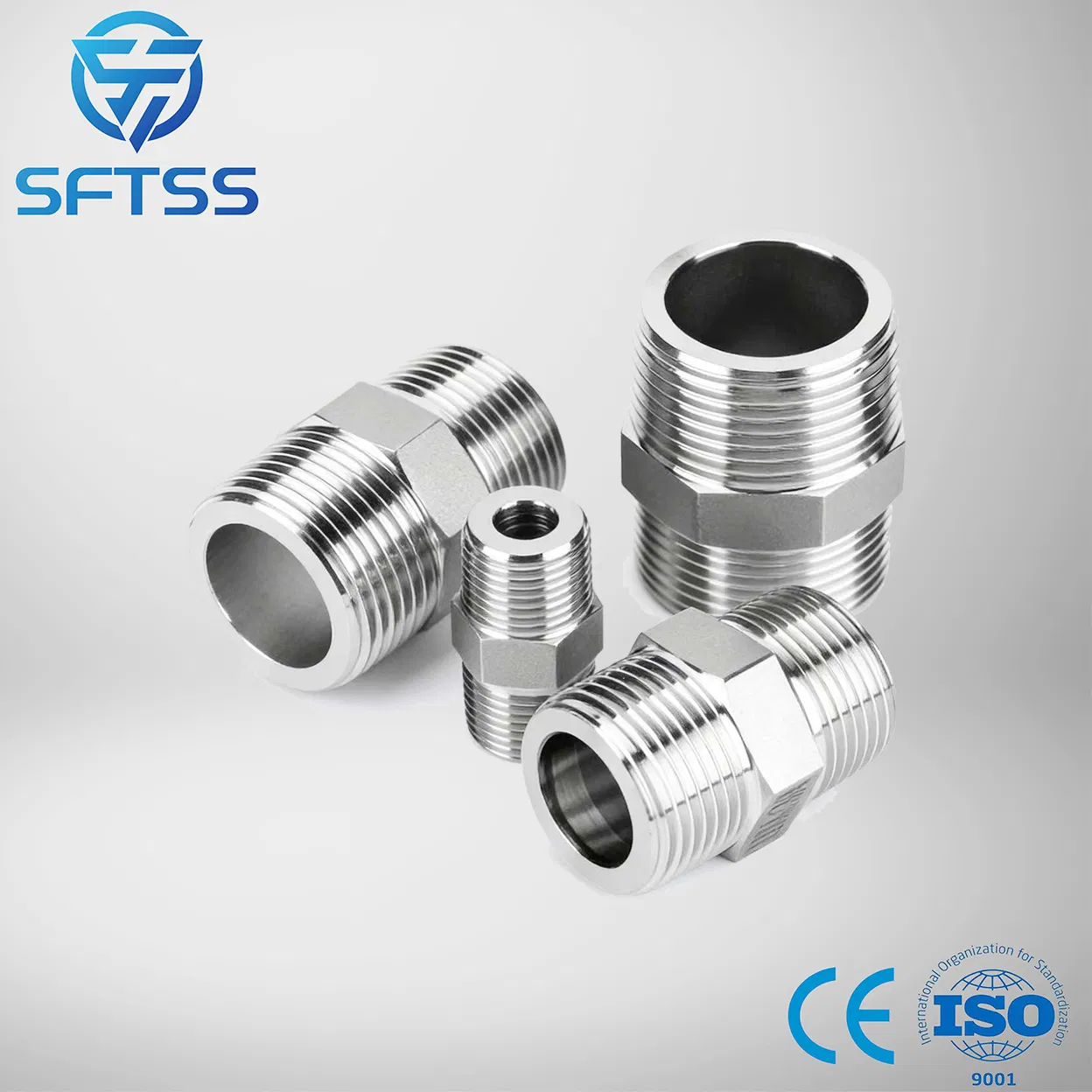 Premium Stainless Steel Hex Nipple Male Connector for Durable Connections