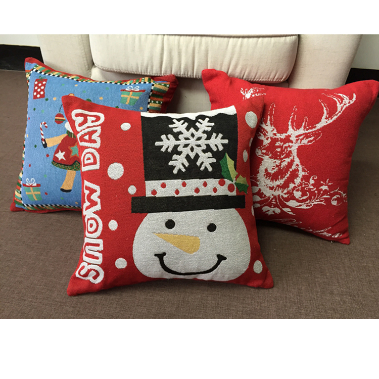 Bright Color Home Hotel Decor Christmas Holiday Wholesale Custom Tapestry Woven Cushion