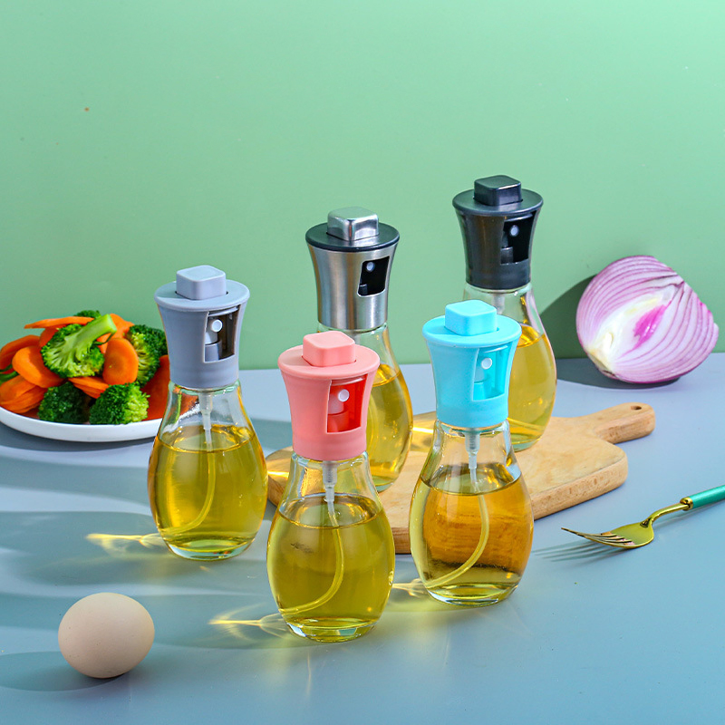 Kitchen BBQ Cooking Vinegar Mist Spray 200ml Olive Oil Mister Sprayer Pump Cooking Oil Glass Bottle
