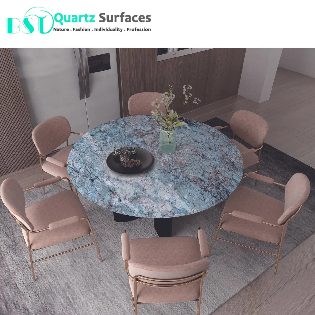 Blue Large Format Porcelain Slabs for Kitchen Countertops