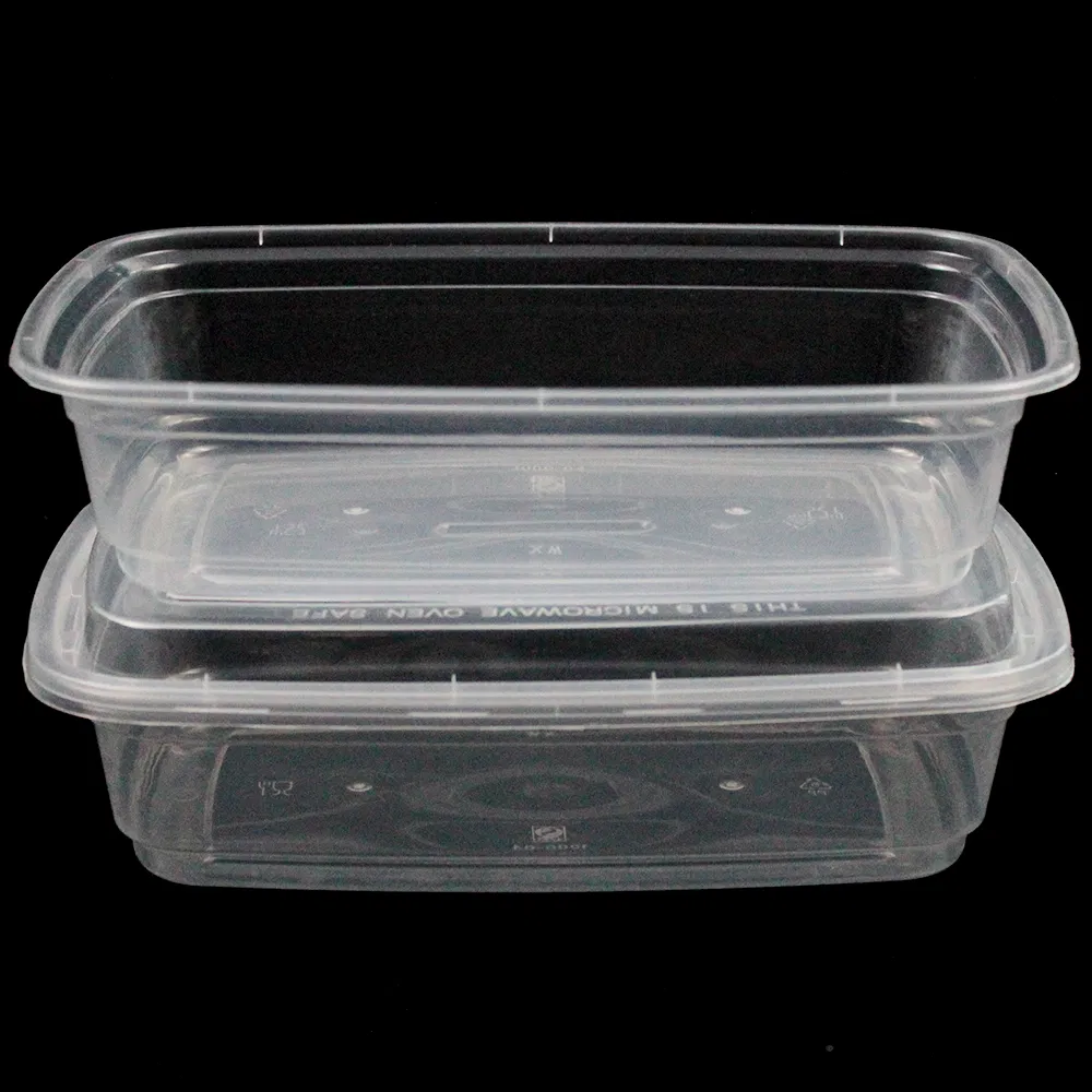PP Plastic Box with Lid Transparent Disposable Plastic Tableware