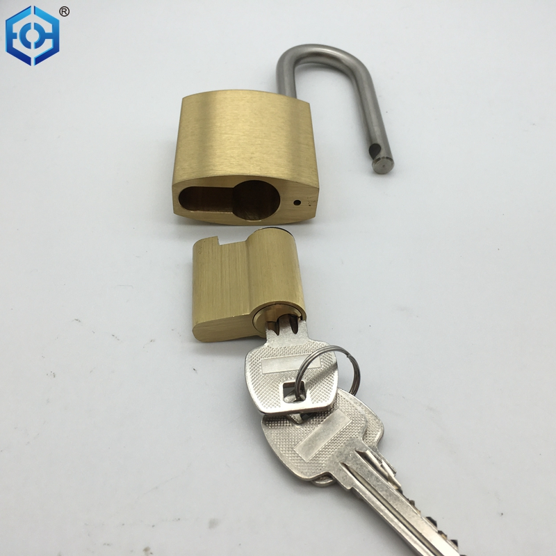 Solid Brass Interchangeable Core Padlock with Key with Wide Lock Body