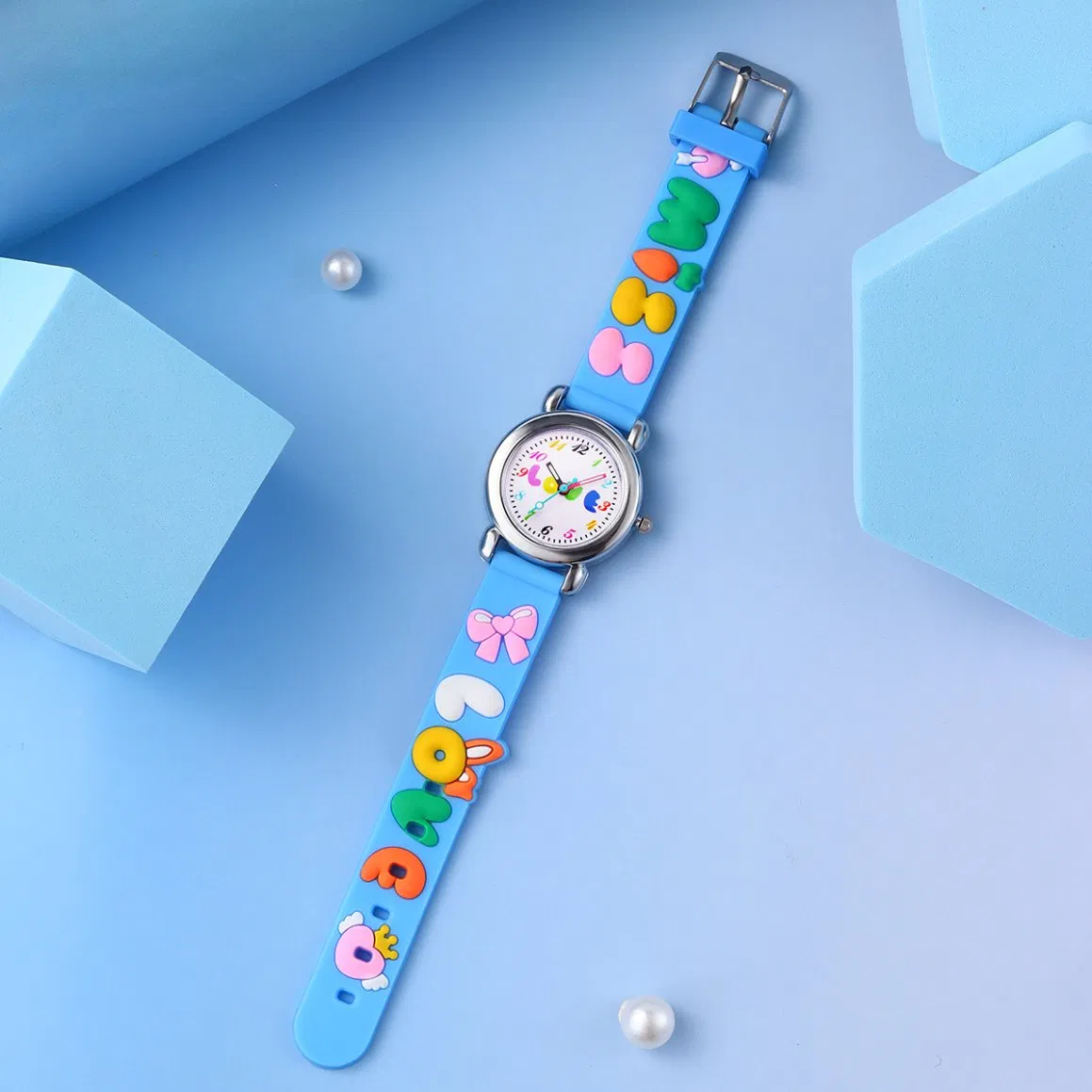 3-Piece Cartoon Silicone Colorful Children's Watch Set