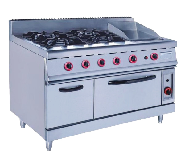 6-Burner Cooking Range with Gas Oven for Restaurant