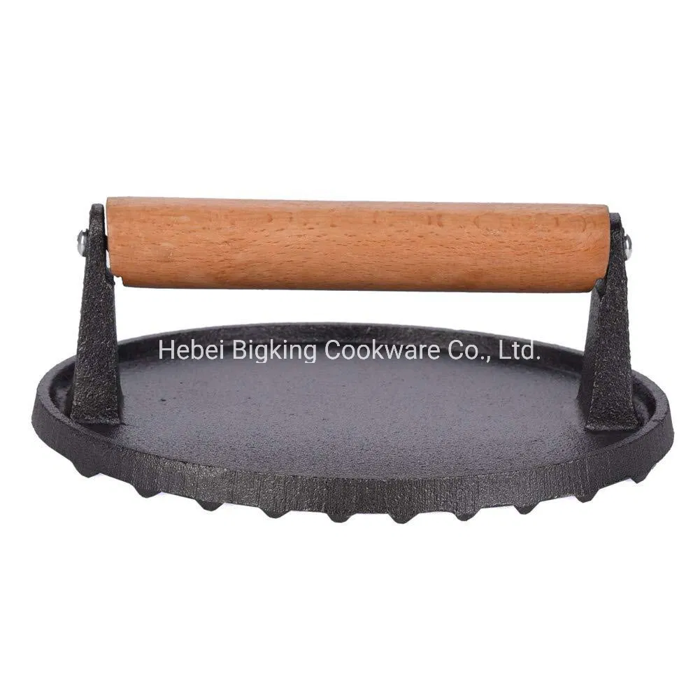 Чугунная пресс-форма для тортильи с деревянной ручкой