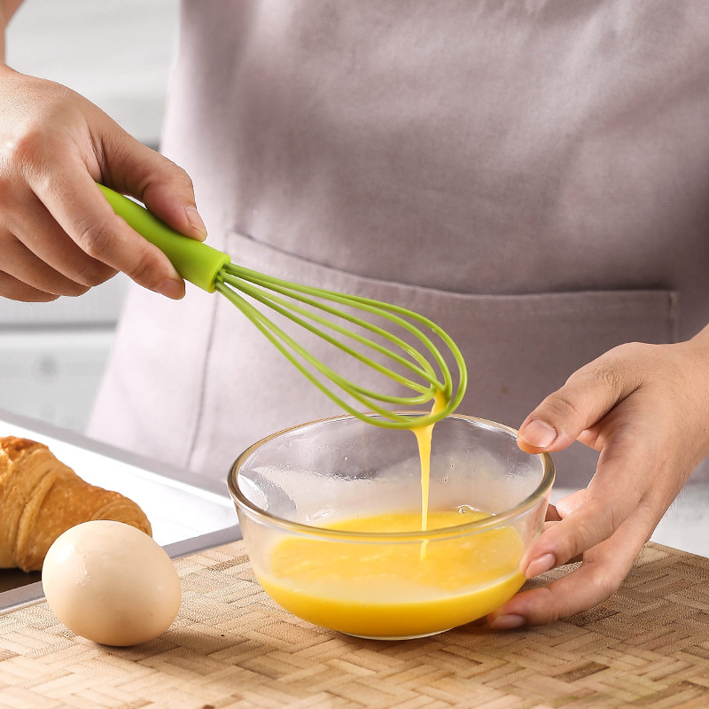 Household Mini Silicone Egg Beater with Handle Kitchen Egg Whisk Bake Tool Egg Agitator