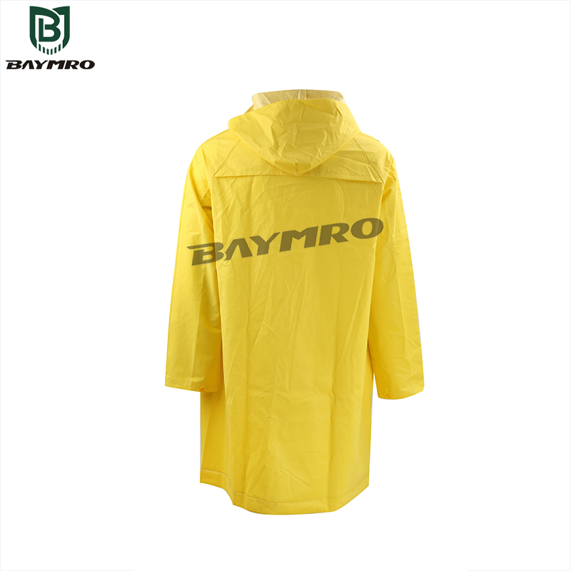 PPE Supplier Cheap Yellow PVC Raincoat Site Construction Labor Protection Waterproof Rainsuit Raincoat En 343