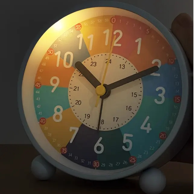 4 Inch Kids Cartoon Pink Table Clock Student Wake up Cute Children Alarm Clock Mini Small Study Metal Desk Clock Custom