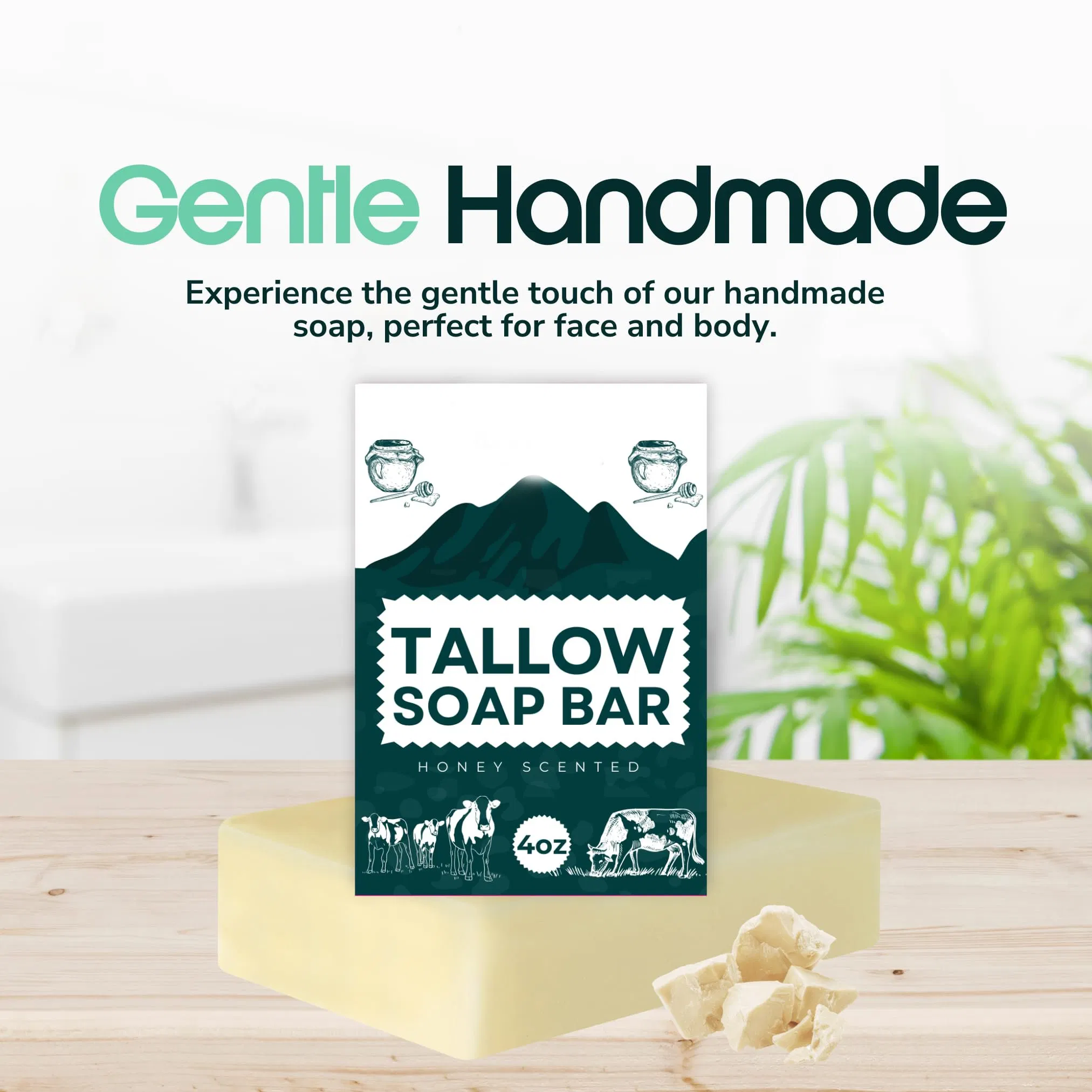 Beauty Cosmetics Skin Care Cleanse and Moisturize Whitening Skin Beef Tallow Soap