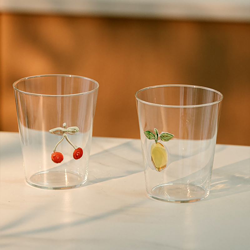 Lemon Glass Cup High Borosilicate Glass Fruit Tumbler
