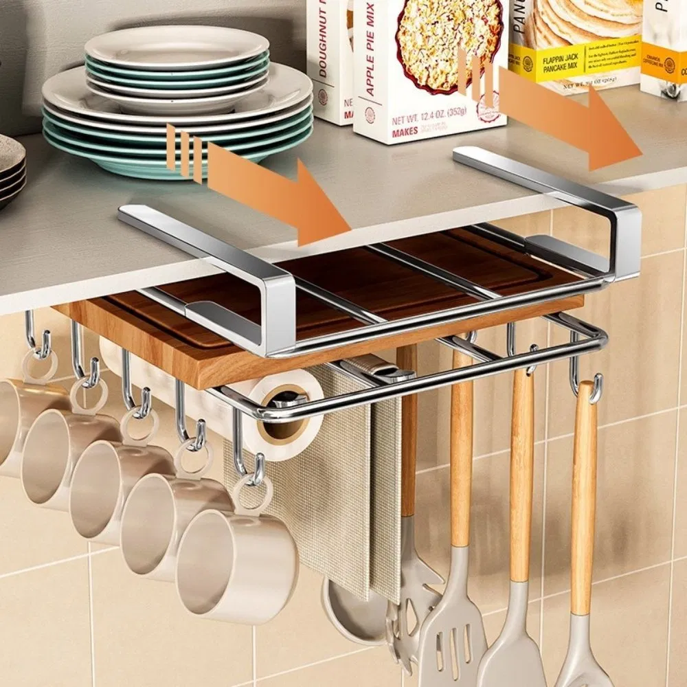 Cabinet Storage Shelf, Cutting Board Rack with Hooks Wyz28307