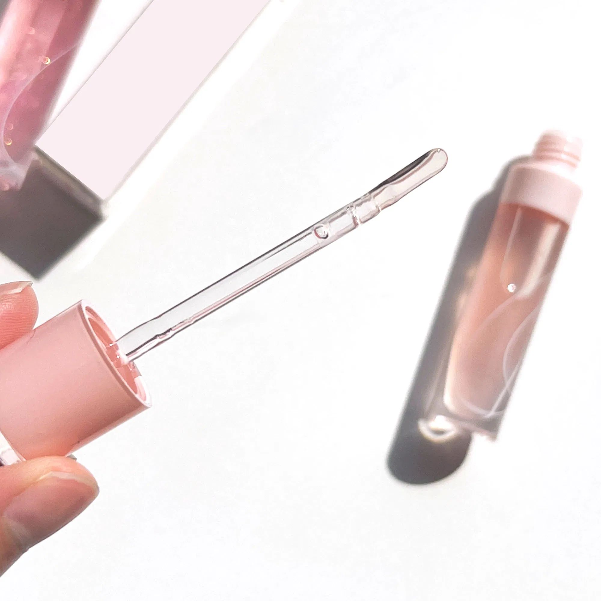 6.5ml Cute Lipgloss with Screw Cap Clear Round Lip Oil Container, Silk Screen Printing