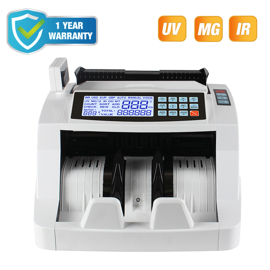 Bill Counters Money Counter Banknote Counter Cashing Counting Currency Counters UV Mg IR Currency Counting Machine Batch Add Self-Examination Money Counter