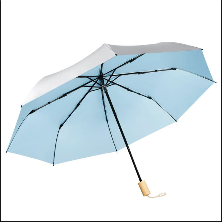 Three Fold Titanium Silver Glue Sunscreen Shading Sun Umbrella