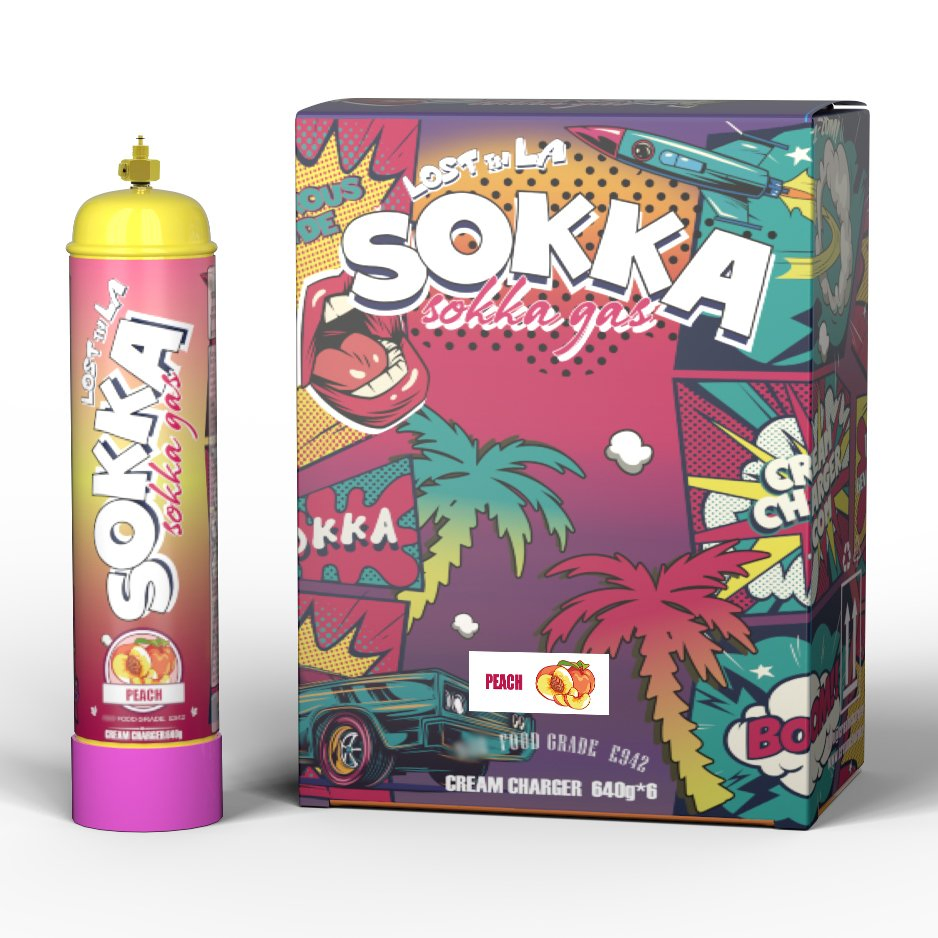 Cream Chargers 580g 0.95L Cylinder Sokka Food Grade Cream Charger