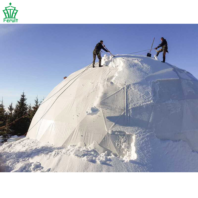 6m Insulation Layer Geodesic Dome Glamping Tent for Winter Camping