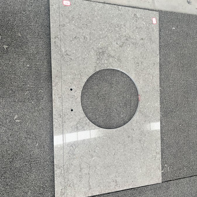 China Manufacture Jumbo Slabs Quartz Grey Stone Compact Slabs for Island Tops