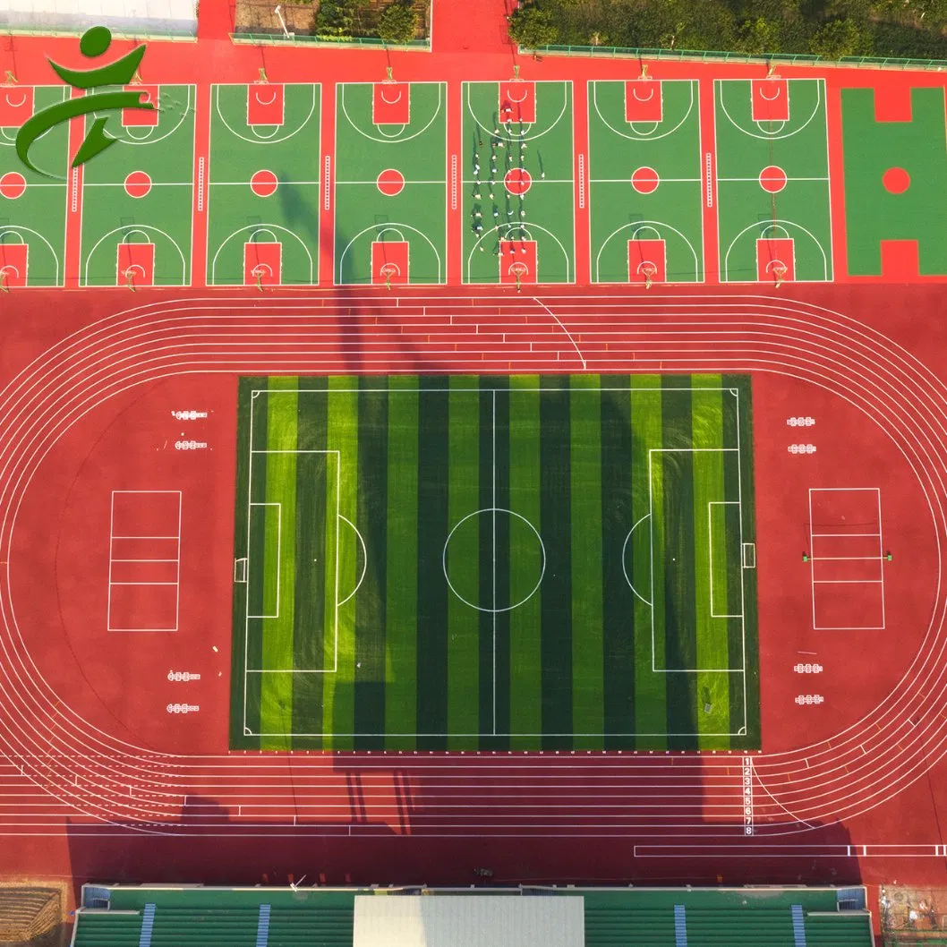 Durable All-Weather Slip-Resistant Permeable Running Track Rubber Material Runway for Stadiums