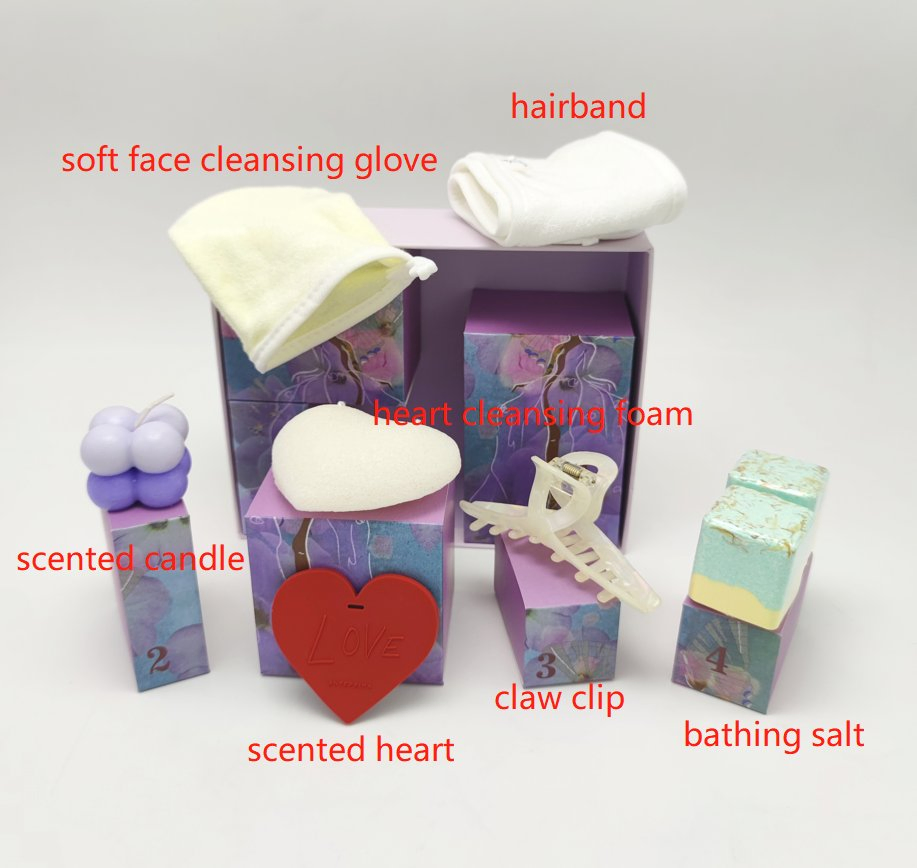 7 Days Surprise Women's Self-Care Face Clean Bath Hair Claw Gift Set