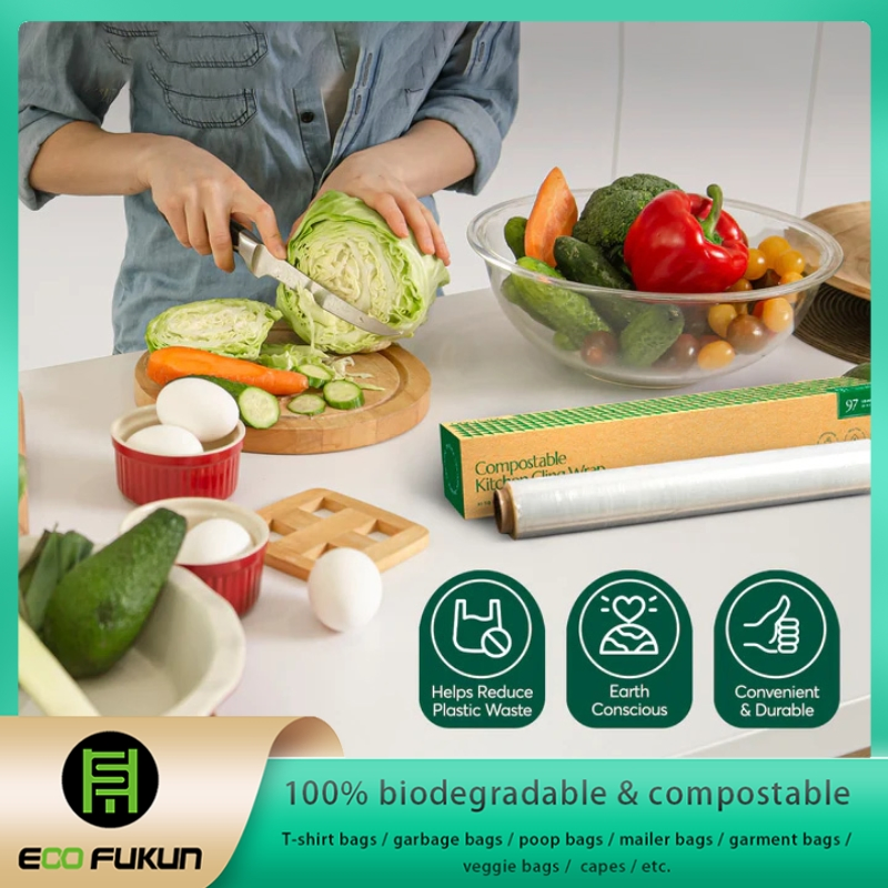 Custom Boxed PLA Based Cling Film with Slide Cutter/ Point Breaking