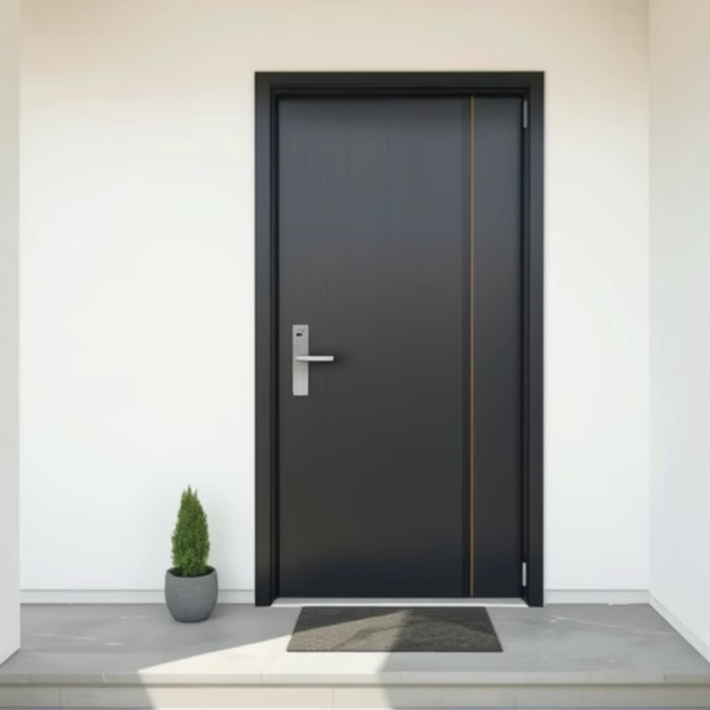 Metal Window Aluminum Alloy Single-Door Entrance Door for Villas