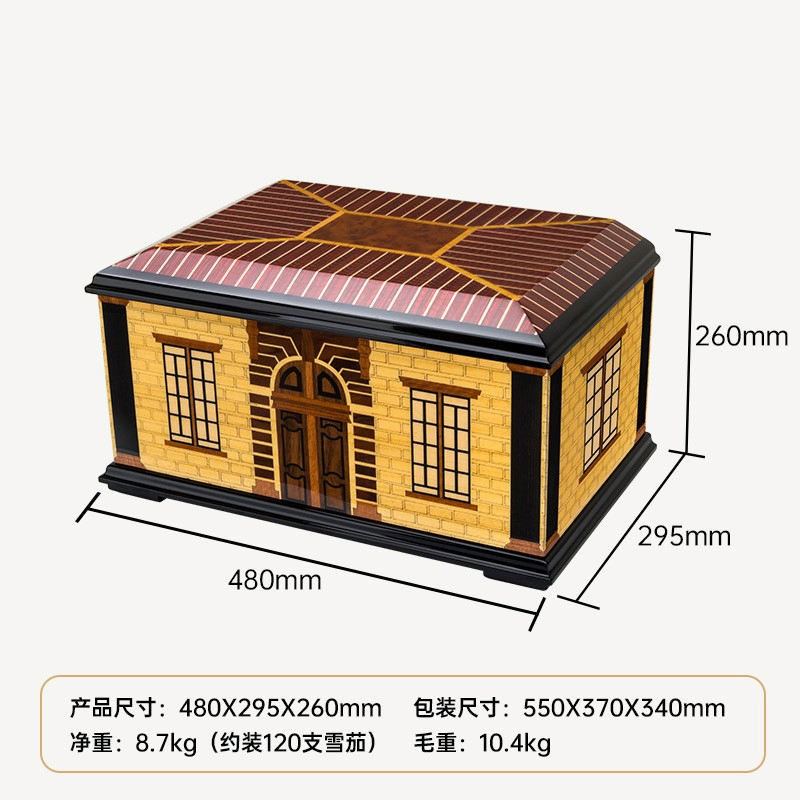 Luxurious Cuban Billon Art Cedar Wood Cigar Humidor Box