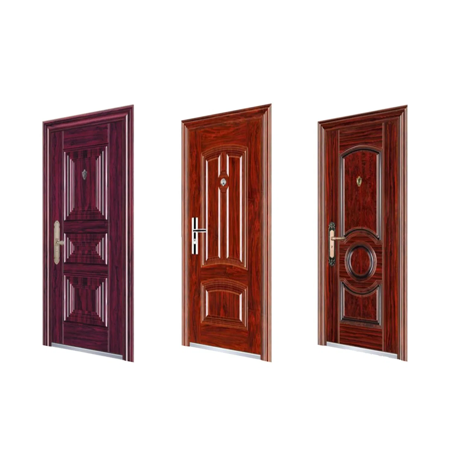 Six Panel Design Wooden MDF PVC Room Office Interior Wood Door