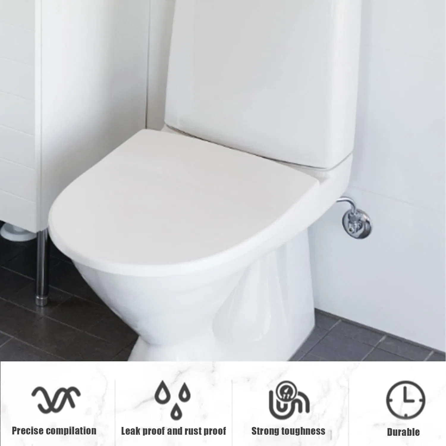 Connector to Toilet Tank Compatible Toilet Supply Hose Extension 7/8 Male to 7/8 Female Braided Hose