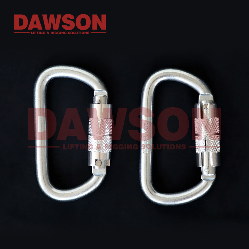 Dawson D Shaped Self-Locking Safety Steel Carabiner Hooks
