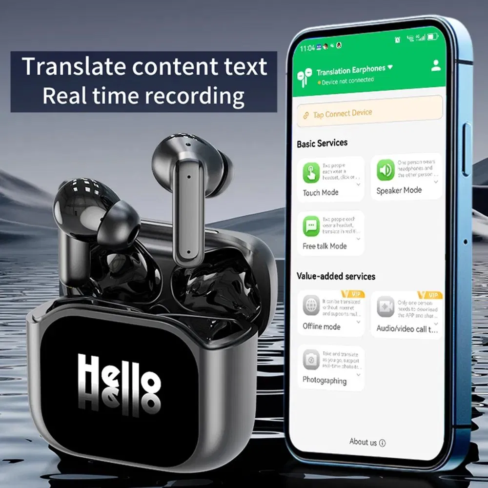 Наушники-переводчик By16 на 150 языков, Bluetooth (белые)