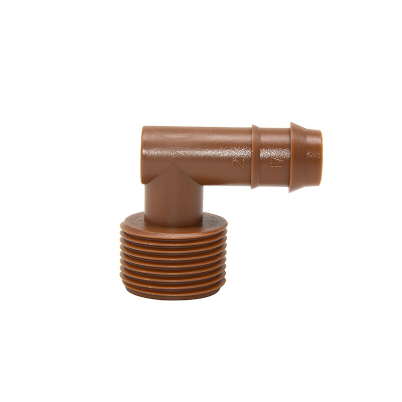 Brown Drip Irrigation Hose Connector Adapter for Garden Irrigation, 1/2 Inch External Thread X 17 mm, Suitable for Garden and Farm Irrigation System Accessories