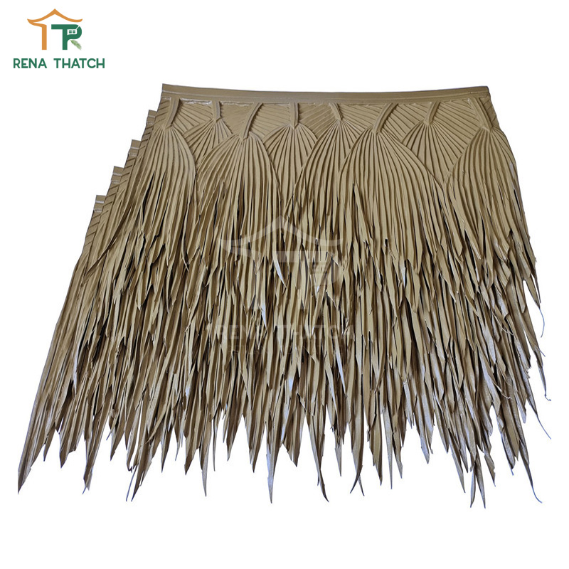 Fire Resistant Artificial Thatches Palm Synthetic Plastic Palm Panel for Roof