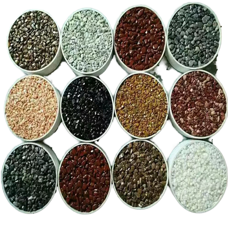 Pebbles Washed Colored Crushed Stones Permeable Surfaces Terrazzo Park Paving Garden Landscaping